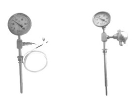 Bimetal thermometer with thermocouple (resistance)